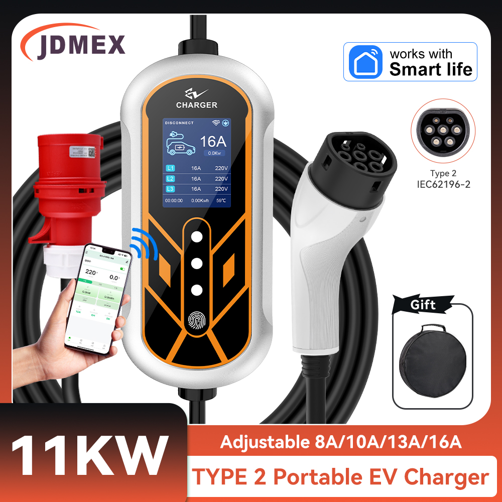 Type 2 Portable Ev Charger 11Kw Cee - JDMEX 11KW Ładowarka EV Typu 2
