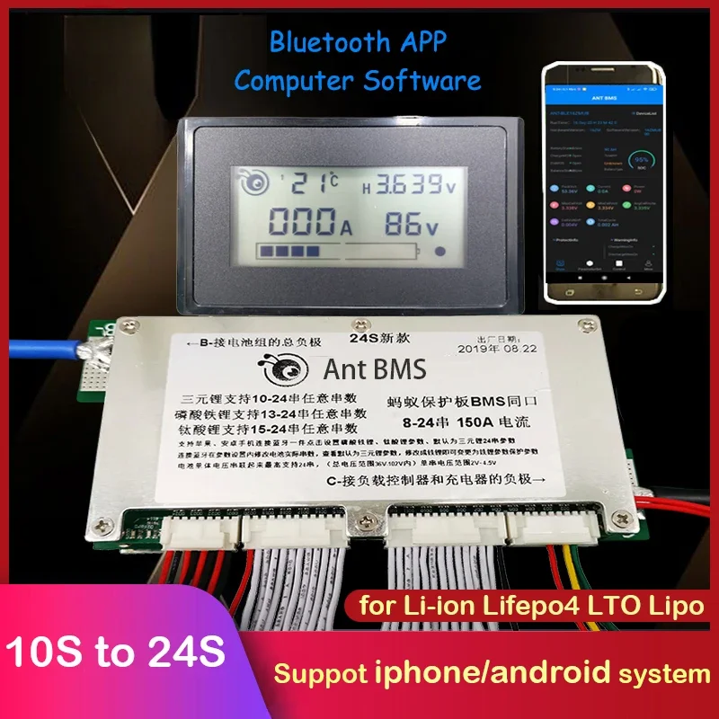 Płytka ochrony baterii 10S do  – Smart Bms 24S 200A Bluetooth Lifepo4 recenzja i cena