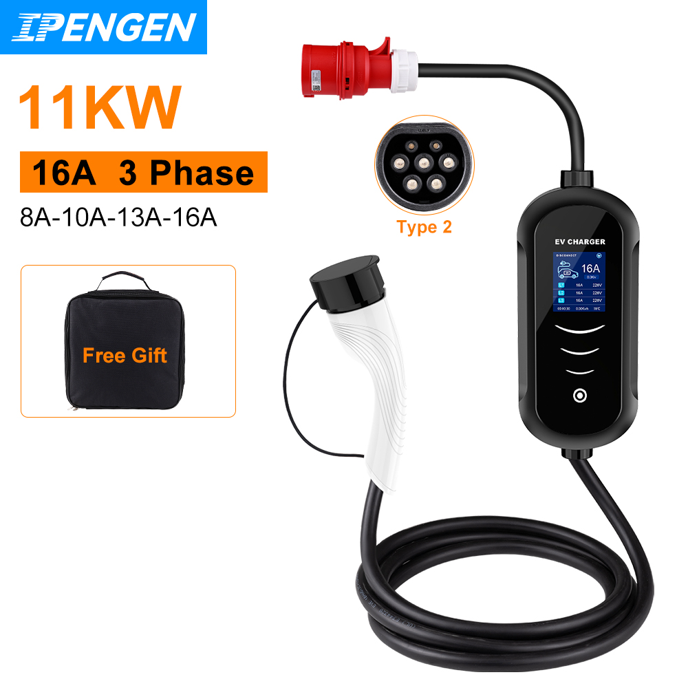 IPENGEN 11KW 16A 3-fazowa prze – Type 2 Portable Ev Charger 11Kw Cee recenzja i cena